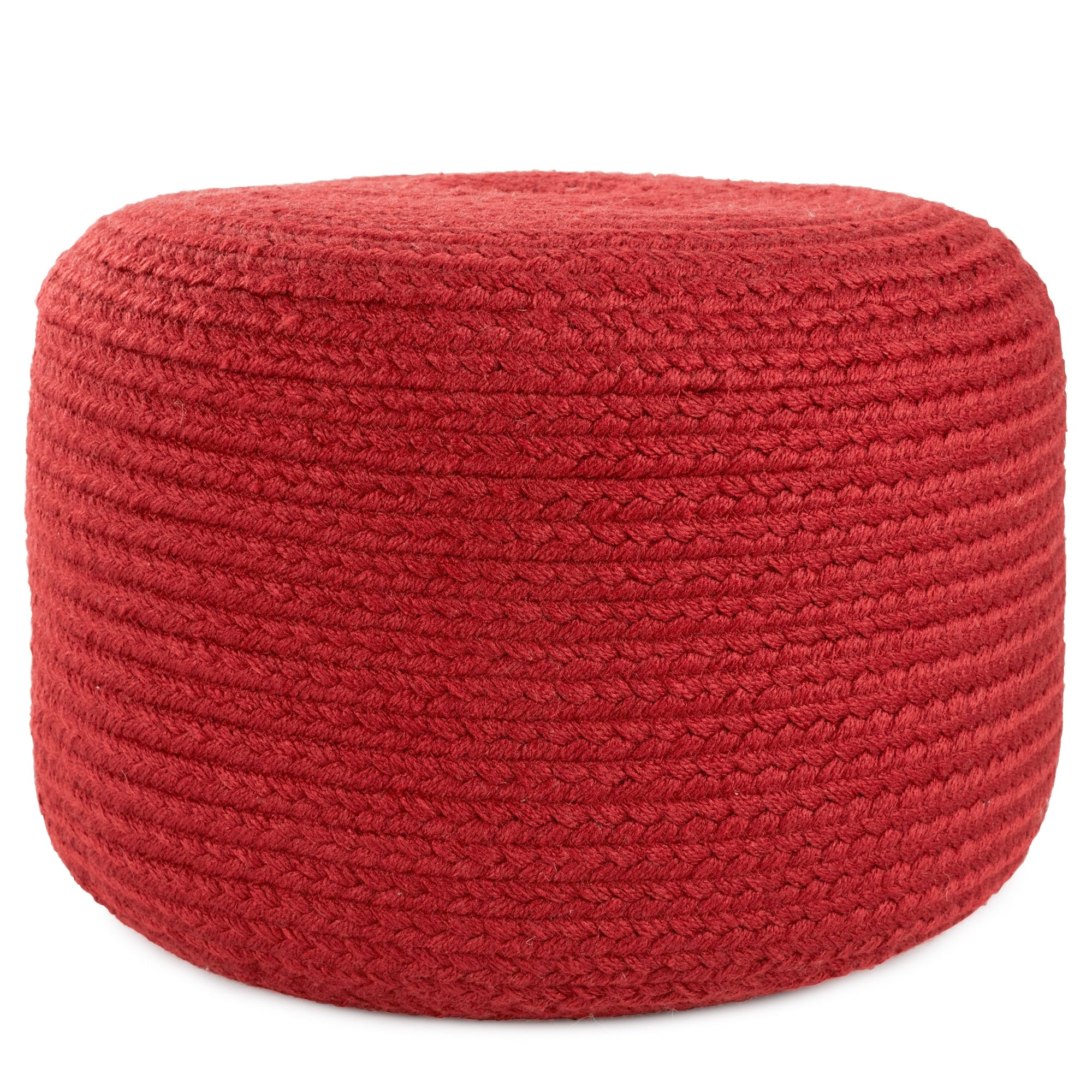 Jaipur Living Saba Solar Round Indoor/Outdoor Polyester Pouf Ottoman/Foot Stool - 18X18X12