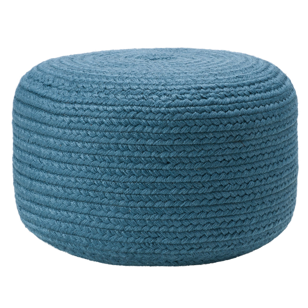 Jaipur Living Saba Solar Round Indoor/Outdoor Polyester Pouf Ottoman/Foot Stool - 18X18X12