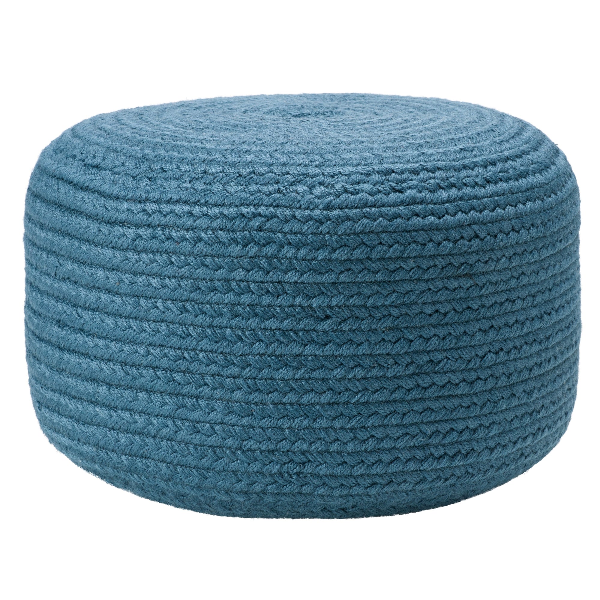 Jaipur Living Saba Solar Round Indoor/Outdoor Polyester Pouf Ottoman/Foot Stool - 18X18X12