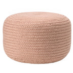Jaipur Living Saba Solar Round Indoor/Outdoor Polyester Pouf Ottoman/Foot Stool - 18X18X12