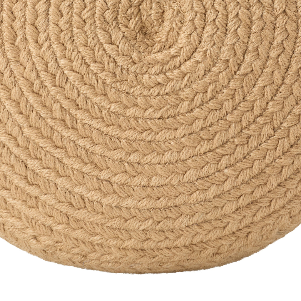 Jaipur Living Saba Solar Round Indoor/Outdoor Polyester Pouf Ottoman/Foot Stool - 18X18X12
