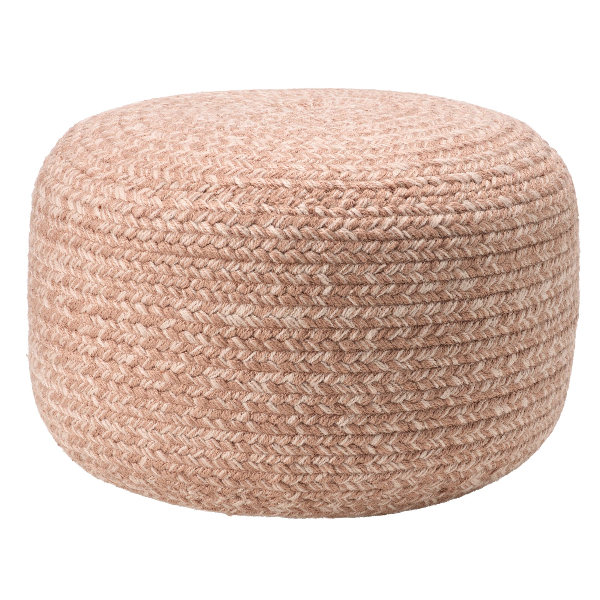 Jaipur Living Saba Solar Round Indoor/Outdoor Polyester Pouf Ottoman/Foot Stool - 18X18X12