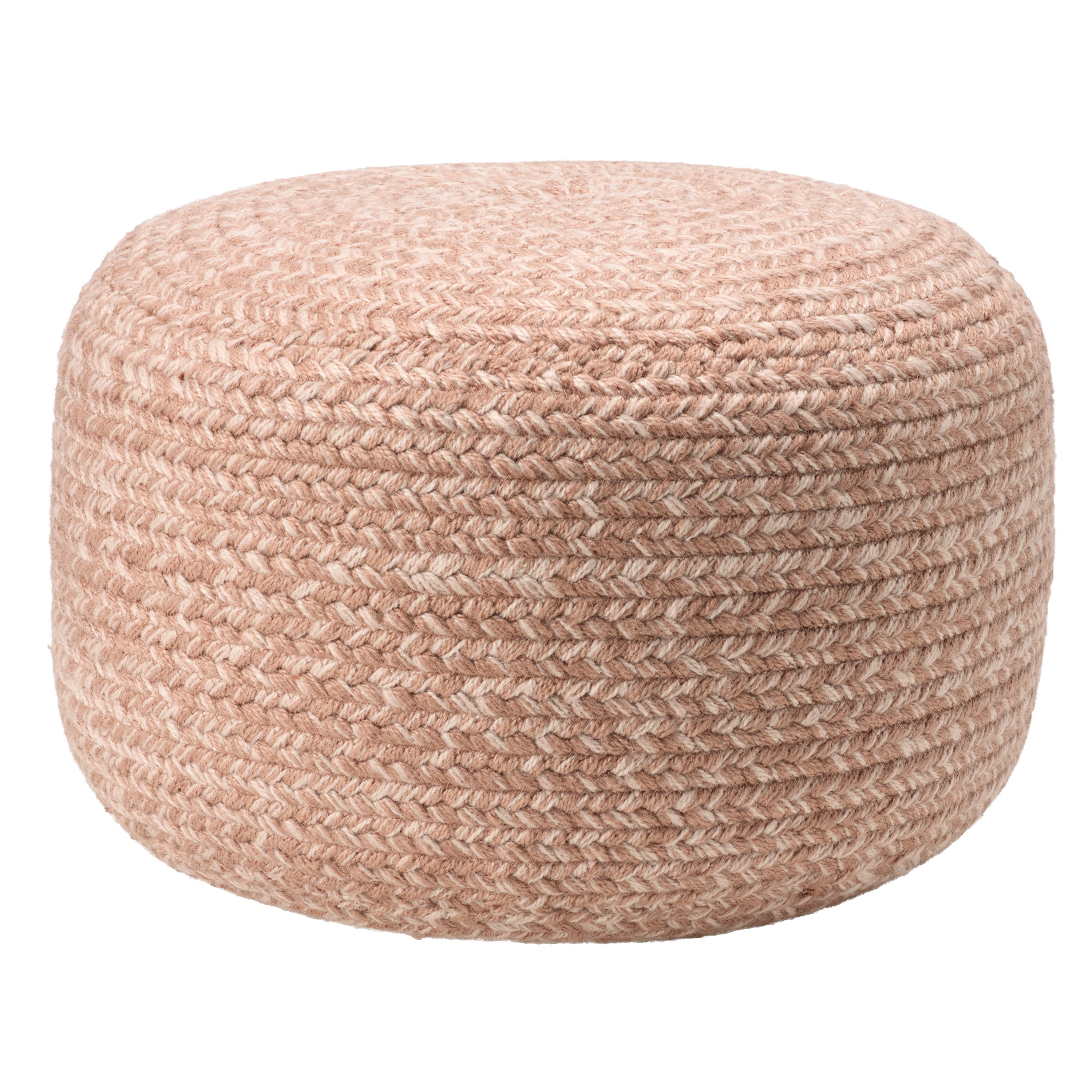 Pouf rond en polyester Saba Solar de Jaipur Living, pour intérieur/extérieur, 45 x 45 x 30 cm
