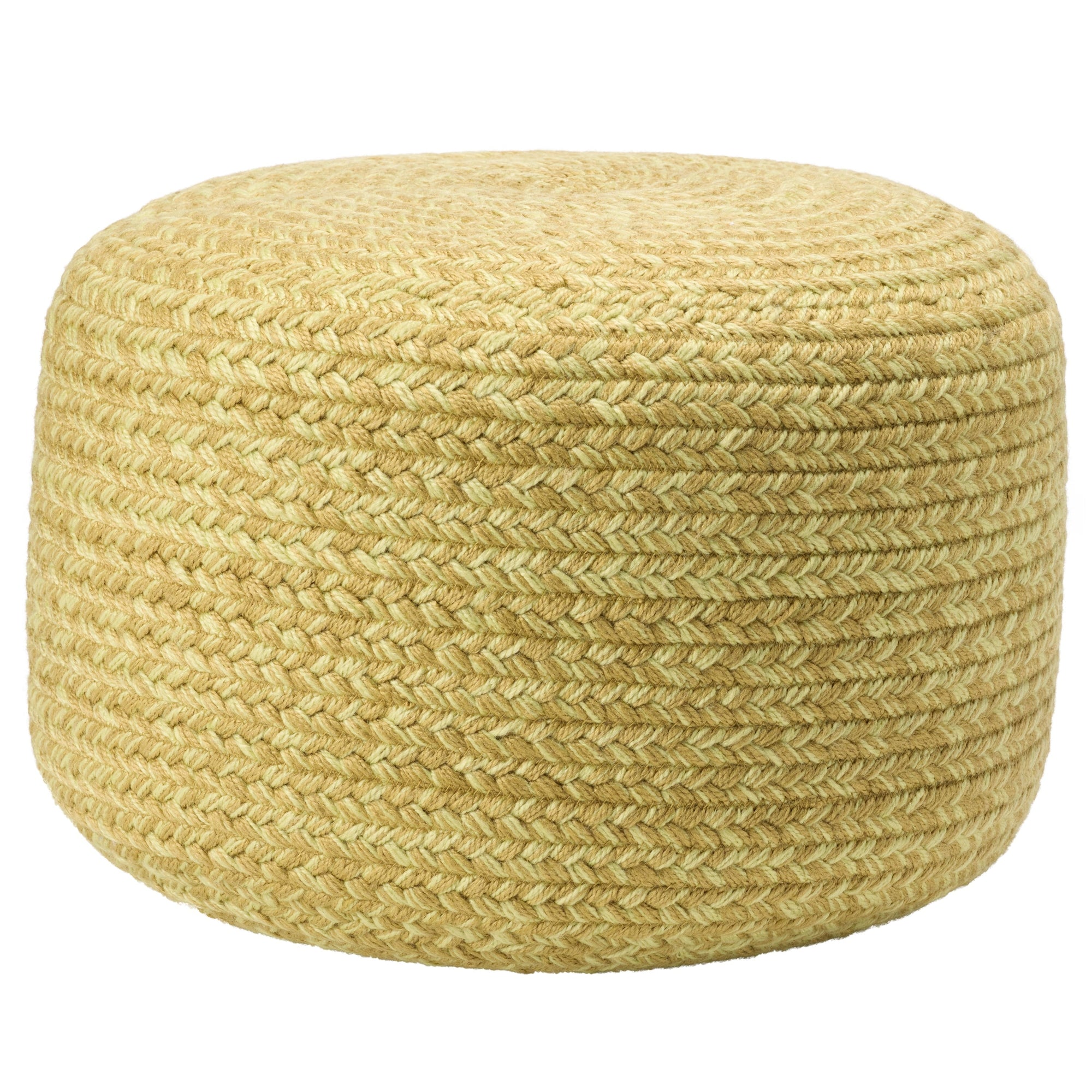 Jaipur Living Saba Solar Round Indoor/Outdoor Polyester Pouf Ottoman/Foot Stool - 18X18X12