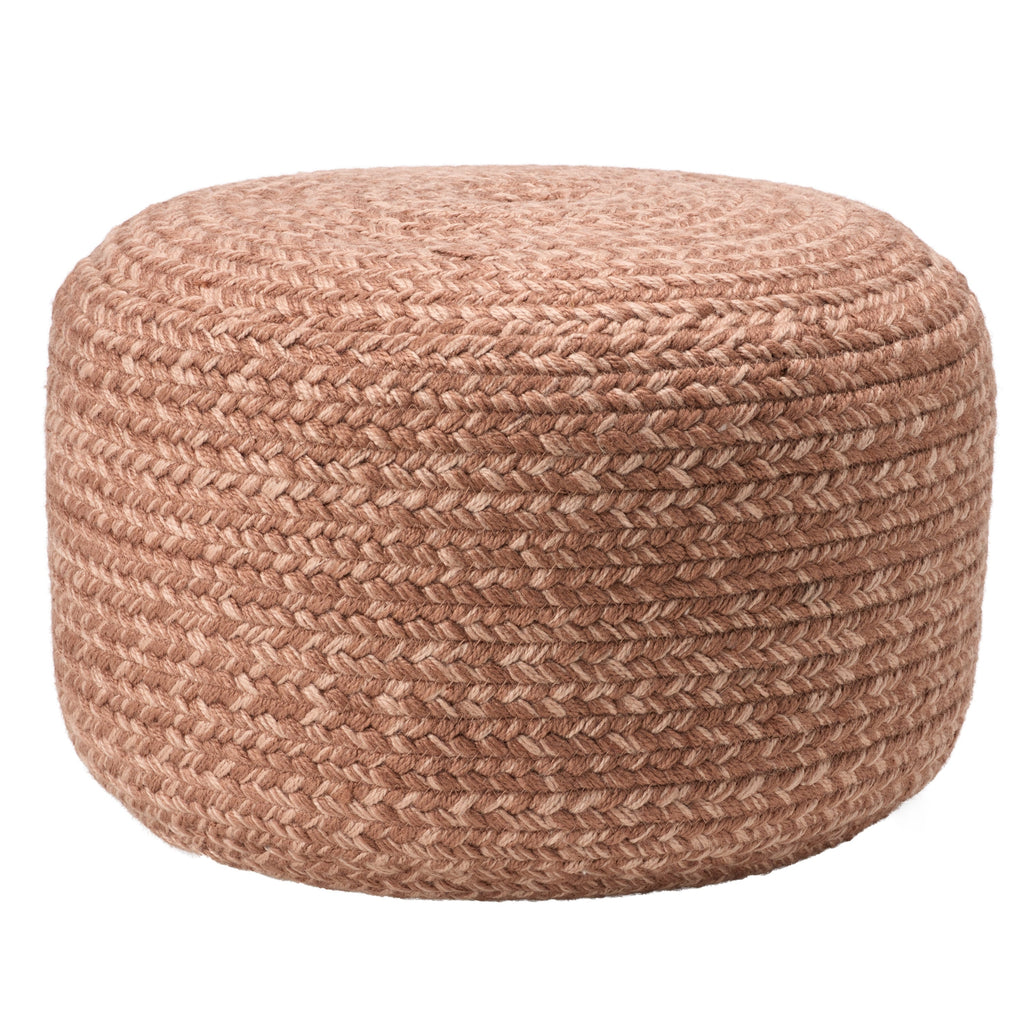 Jaipur Living Saba Solar Round Indoor/Outdoor Polyester Pouf Ottoman/Foot Stool - 18X18X12