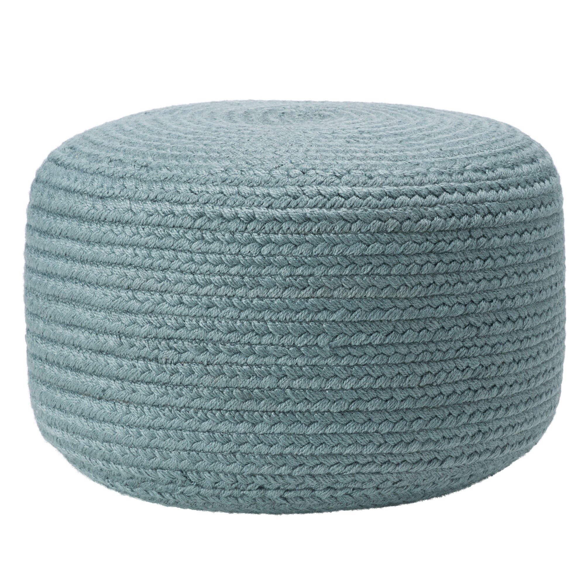 Jaipur Living Saba Solar Round Indoor/Outdoor Polyester Pouf Ottoman/Foot Stool - 18X18X12