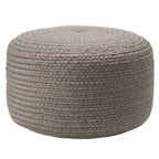 Jaipur Living Saba Solar Round Indoor/Outdoor Polyester Pouf Ottoman/Foot Stool - 18X18X12