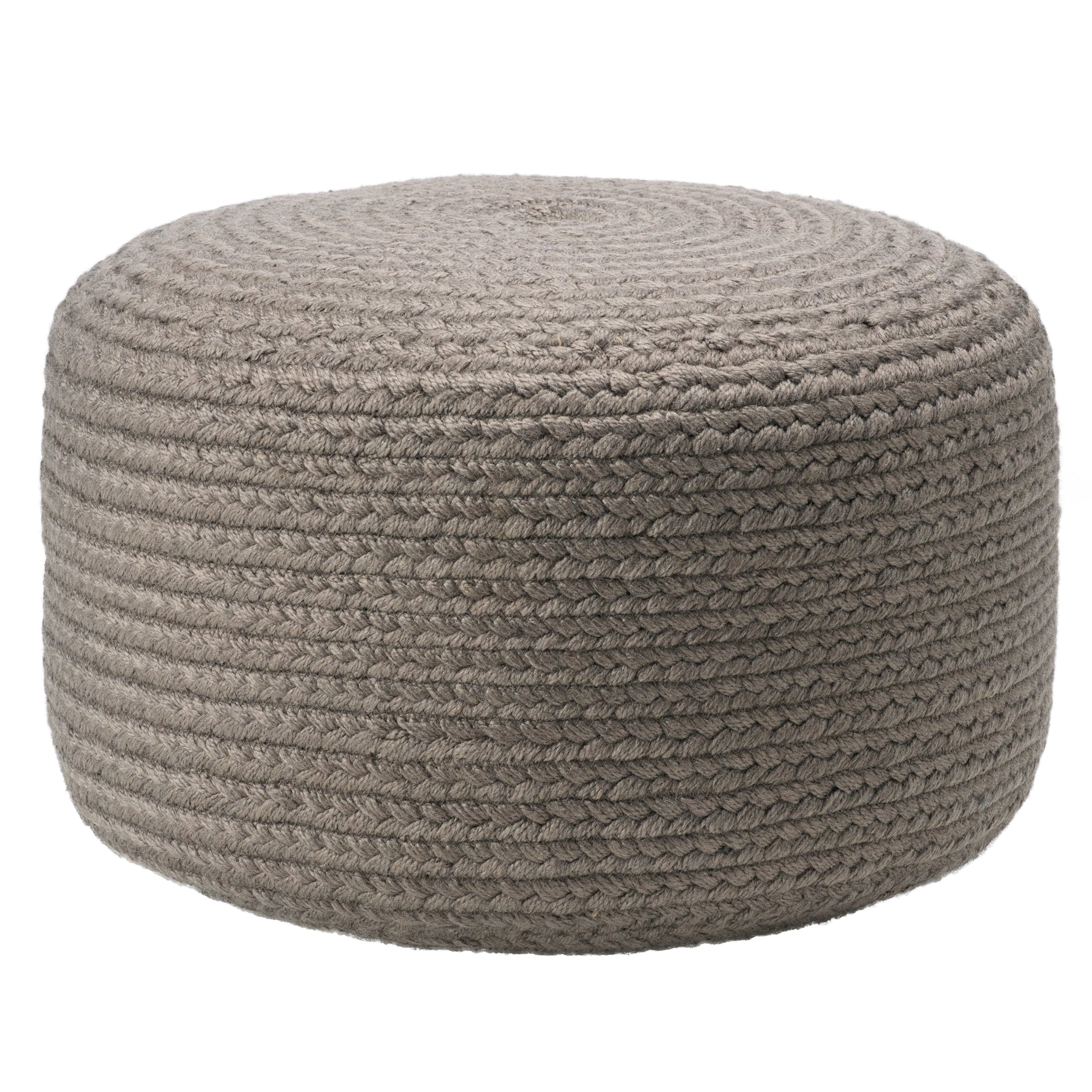 Jaipur Living Saba Solar Round Indoor/Outdoor Polyester Pouf Ottoman/Foot Stool - 18X18X12