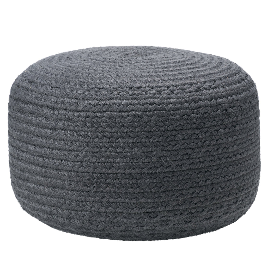 Jaipur Living Saba Solar Round Indoor/Outdoor Polyester Pouf Ottoman/Foot Stool - 18X18X12