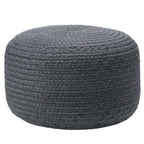Jaipur Living Saba Solar Round Indoor/Outdoor Polyester Pouf Ottoman/Foot Stool - 18X18X12