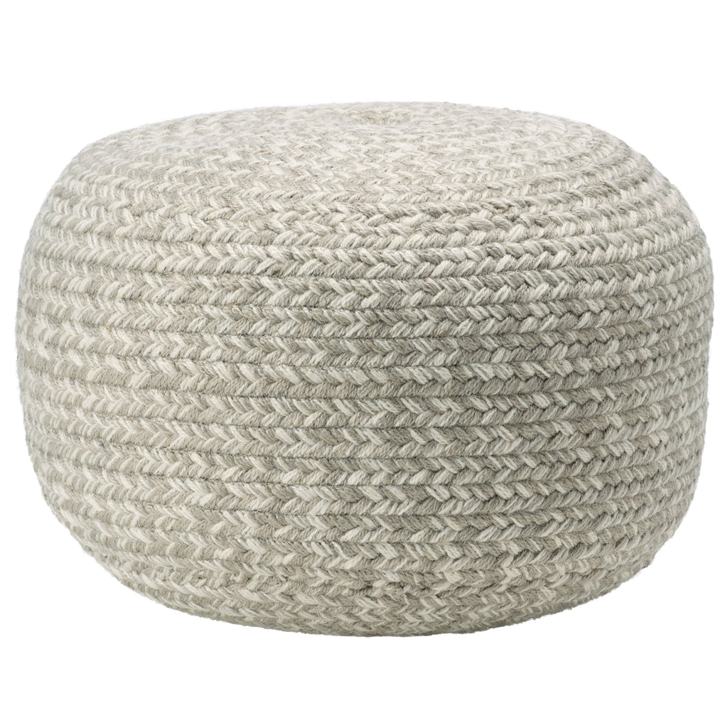 Jaipur Living Saba Solar Round Indoor/Outdoor Polyester Pouf Ottoman/Foot Stool - 18X18X12