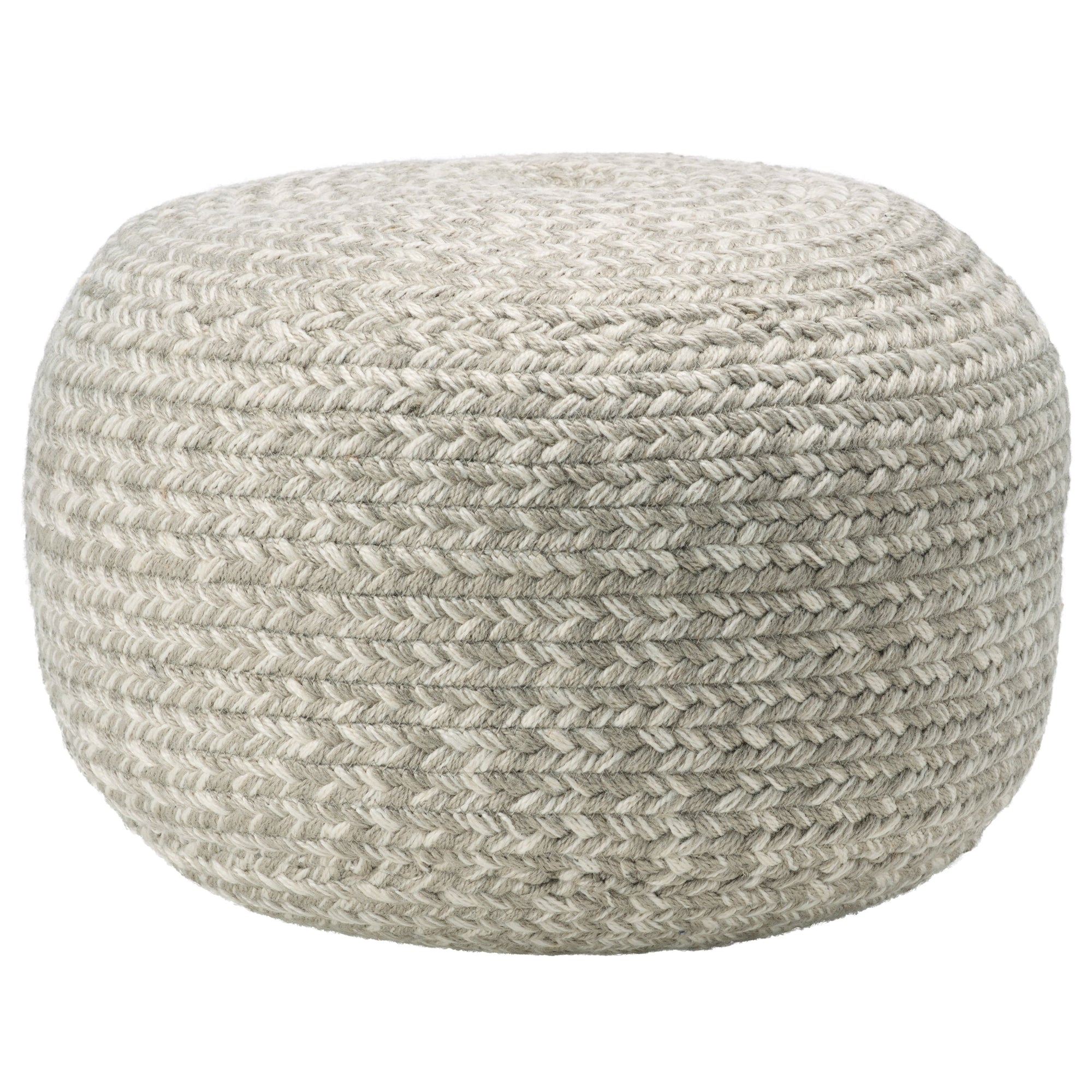 Jaipur Living Saba Solar Round Indoor/Outdoor Polyester Pouf Ottoman/Foot Stool - 18X18X12