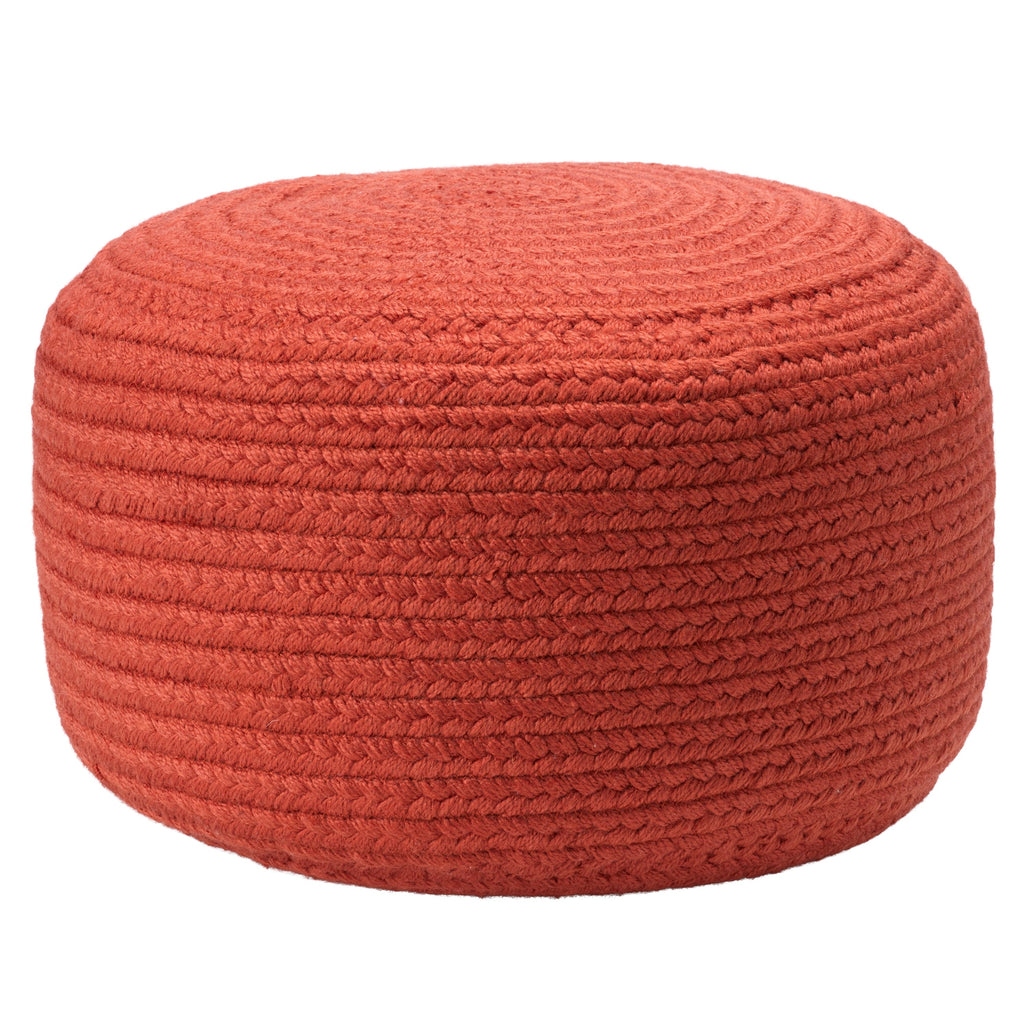 Jaipur Living Saba Solar Round Indoor/Outdoor Polyester Pouf Ottoman/Foot Stool - 18X18X12