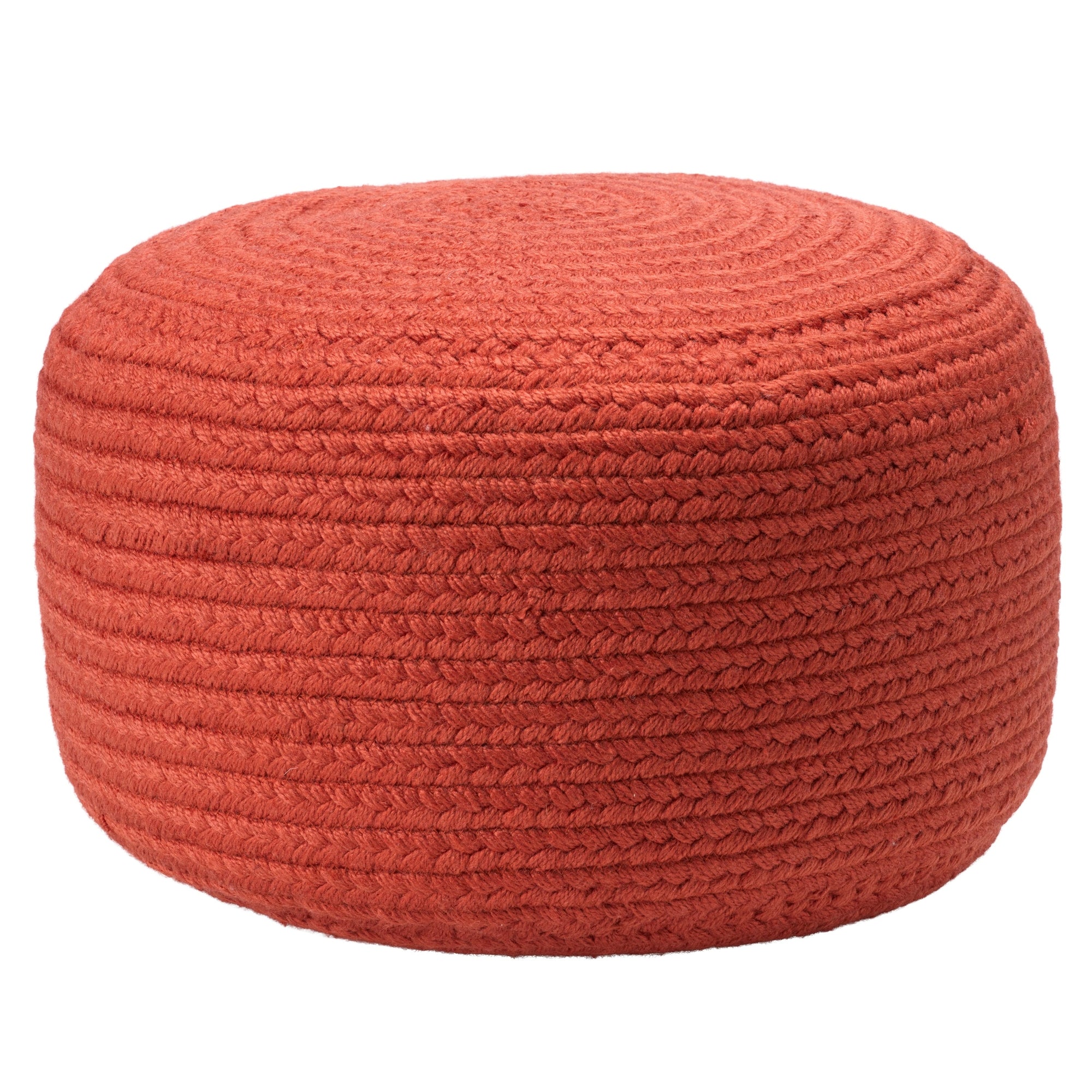 Jaipur Living Saba Solar Round Indoor/Outdoor Polyester Pouf Ottoman/Foot Stool - 18X18X12