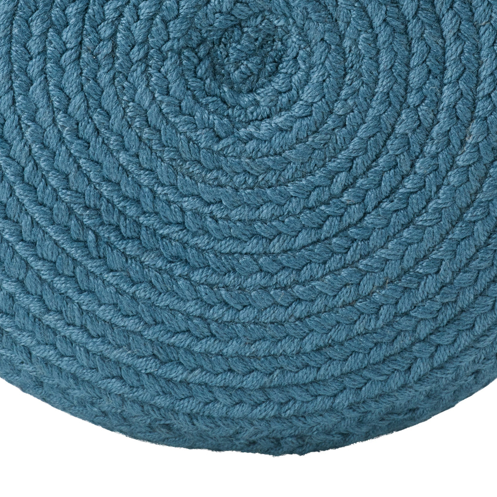 Jaipur Living Saba Solar Round Indoor/Outdoor Polyester Pouf Ottoman/Foot Stool - 18X18X12
