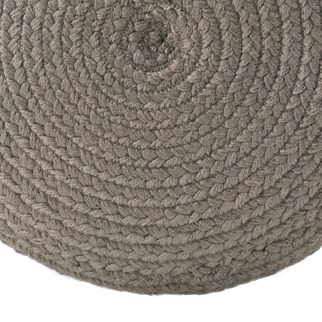 Jaipur Living Saba Solar Round Indoor/Outdoor Polyester Pouf Ottoman/Foot Stool - 18X18X12