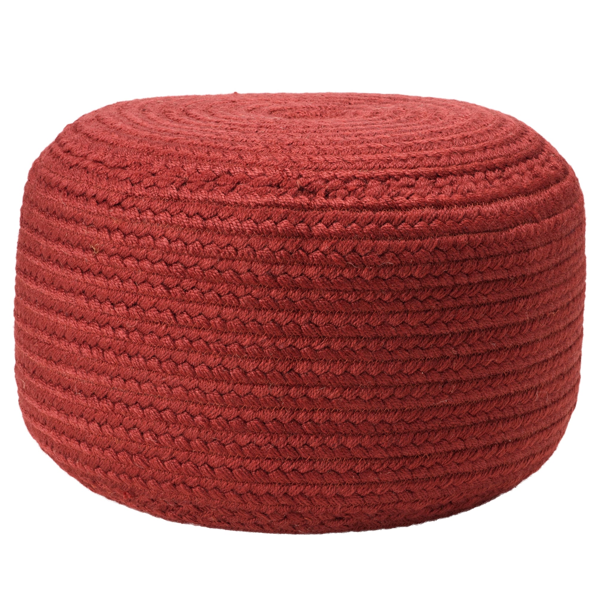 Jaipur Living Saba Solar Round Indoor/Outdoor Polyester Pouf Ottoman/Foot Stool - 18X18X12