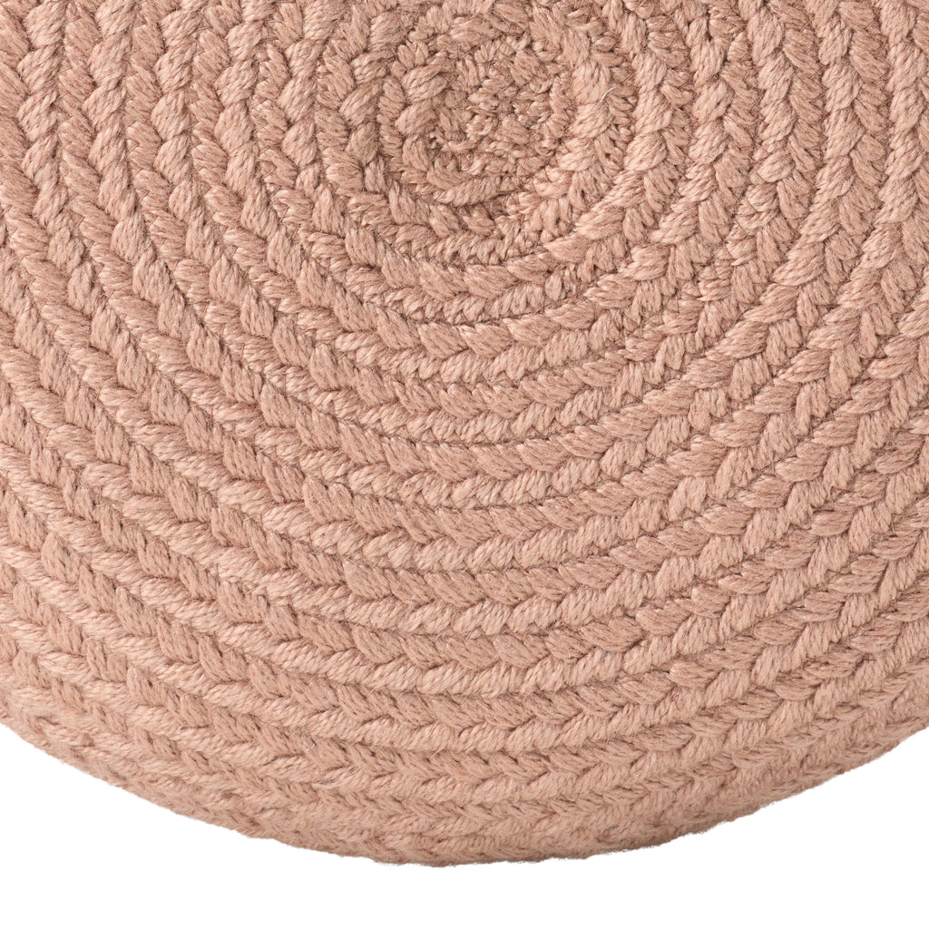 Jaipur Living Saba Solar Round Indoor/Outdoor Polyester Pouf Ottoman/Foot Stool - 18X18X12