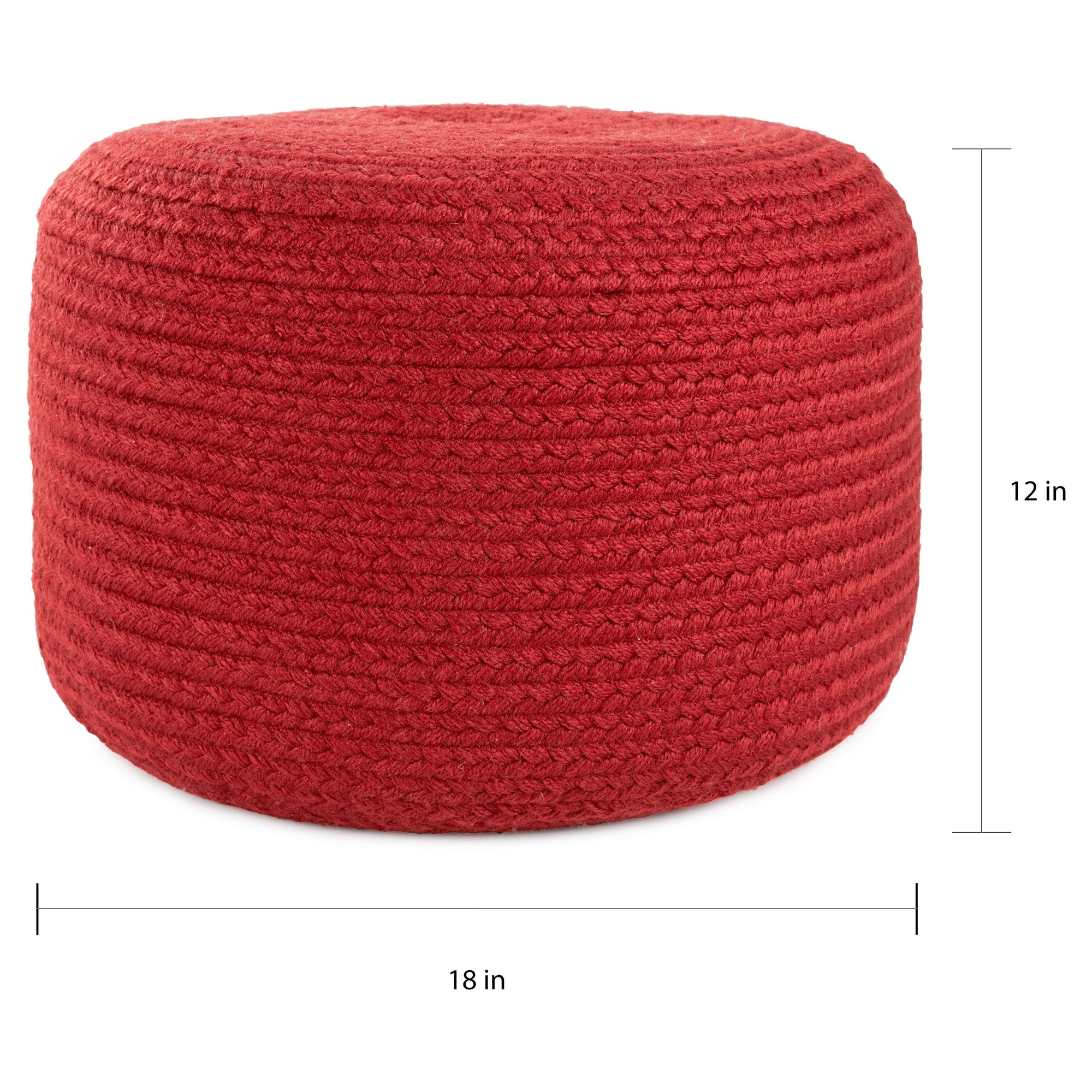 Jaipur Living Saba Solar Round Indoor/Outdoor Polyester Pouf Ottoman/Foot Stool - 18X18X12