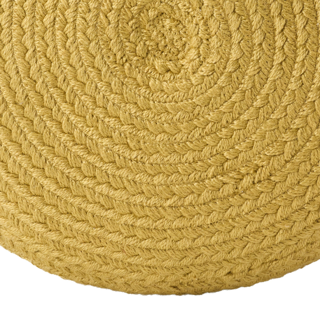 Jaipur Living Saba Solar Round Indoor/Outdoor Polyester Pouf Ottoman/Foot Stool - 18X18X12