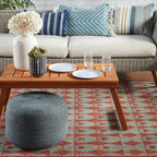 Jaipur Living Saba Solar Round Indoor/Outdoor Polyester Pouf Ottoman/Foot Stool - 18X18X12