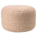 Jaipur Living Saba Solar Round Indoor/Outdoor Polyester Pouf Ottoman/Foot Stool - 18X18X12