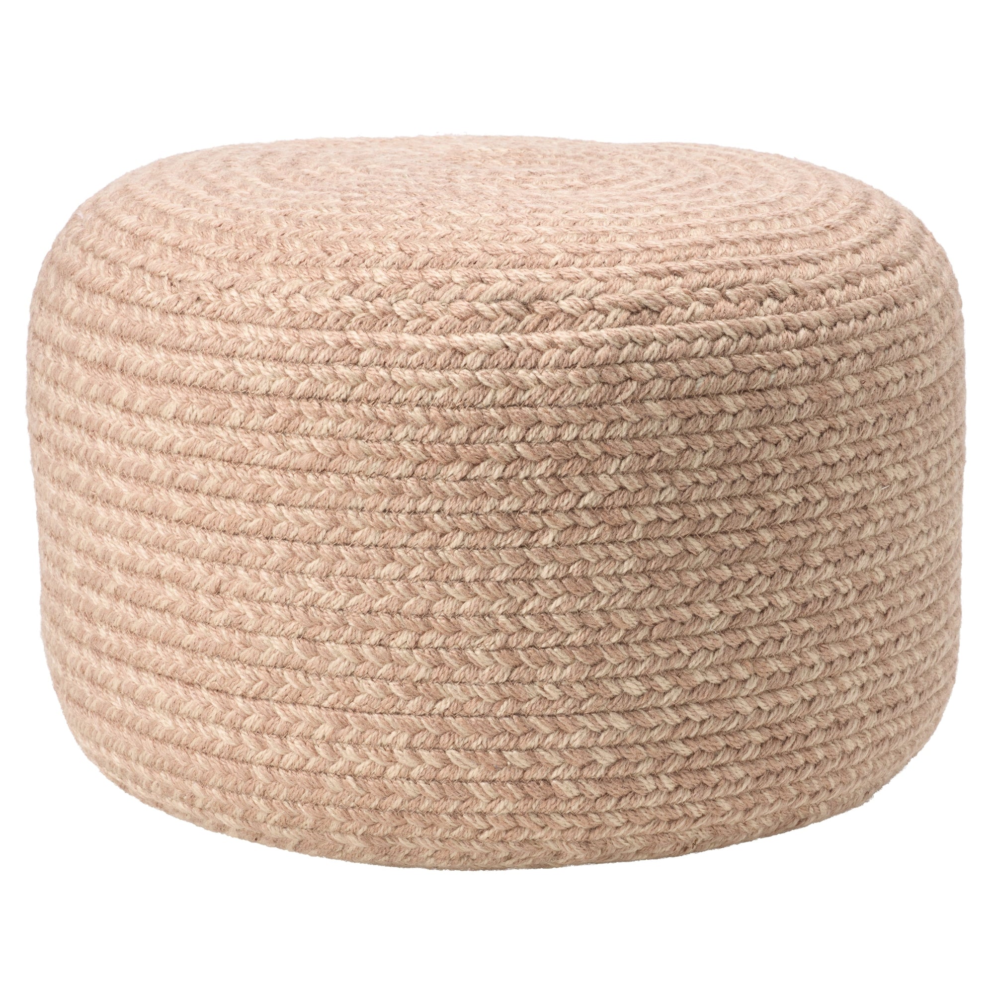 Jaipur Living Saba Solar Round Indoor/Outdoor Polyester Pouf Ottoman/Foot Stool - 18X18X12