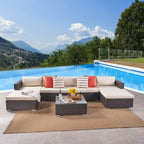 Ensemble de canapés d'extérieur 5 places en osier Santa Rosa par Christopher Knight Home