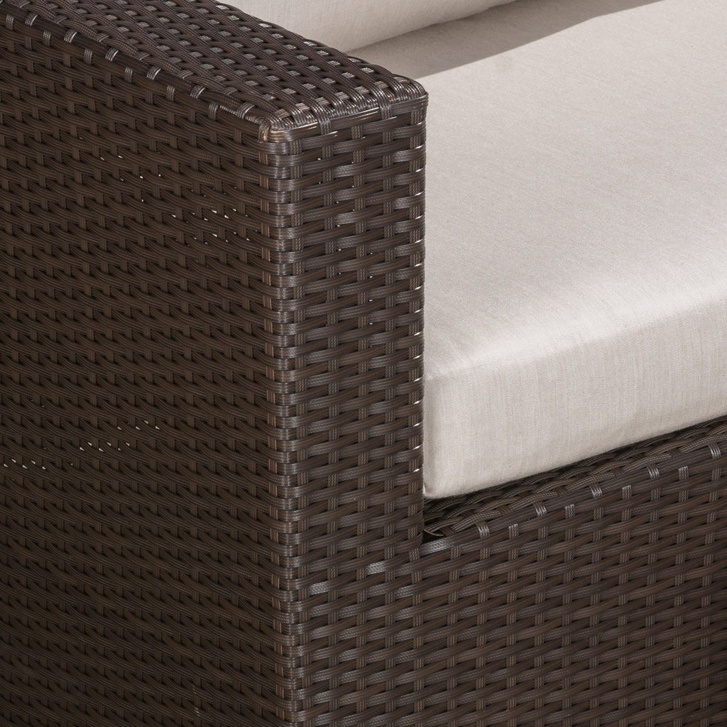 Ensemble de salon d'extérieur 5 pièces en osier Santa Rosa avec coussins par Christopher Knight Home