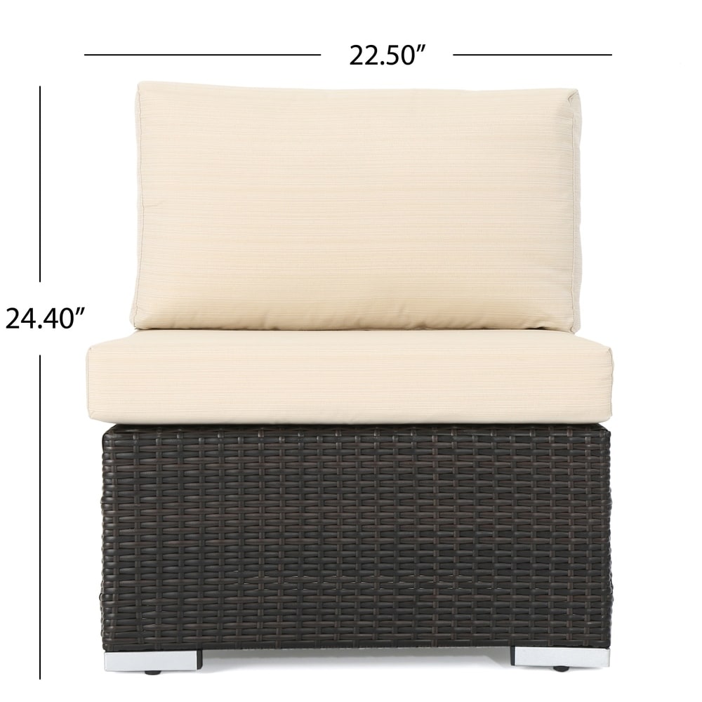 Ensemble de canapés d'extérieur sectionnels Santa Rosa 8 pièces en osier avec coussins par Christopher Knight Home