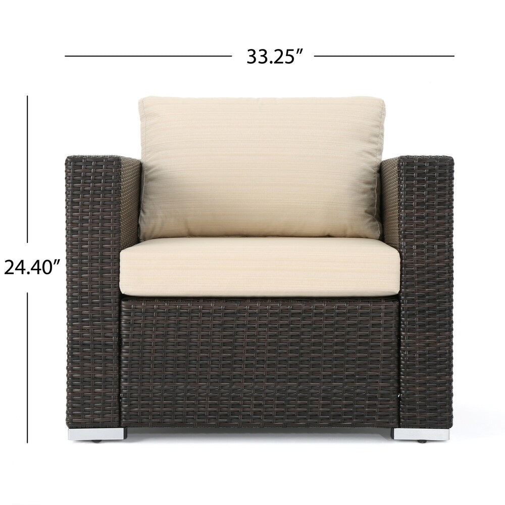 Ensemble de canapés d'extérieur sectionnels Santa Rosa 8 pièces en osier avec coussins par Christopher Knight Home