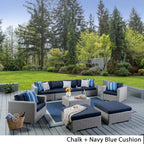 Canapé d'extérieur sectionnel Santa Rosa en osier 9 pièces avec coussins par Christopher Knight Home