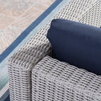 Canapé d'extérieur sectionnel Santa Rosa en osier 9 pièces avec coussins par Christopher Knight Home