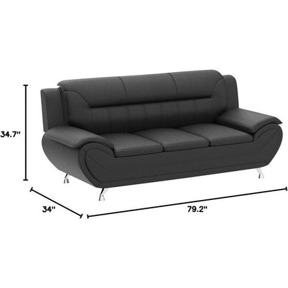 Canapé Sanuel 79.2 en similicuir avec accoudoirs coussinés