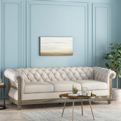 Canapé Chesterfield Saragus avec garniture cloutée par Christopher Knight Home - 85,50 L x 33,25 l x 28,50 H