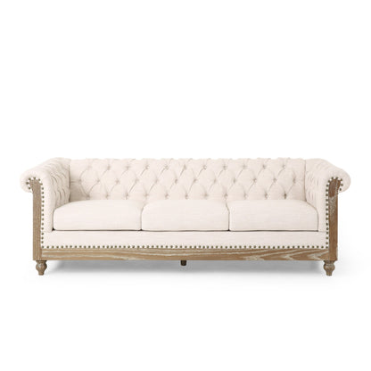 Canapé Chesterfield Saragus avec garniture cloutée par Christopher Knight Home - 85,50 L x 33,25 l x 28,50 H