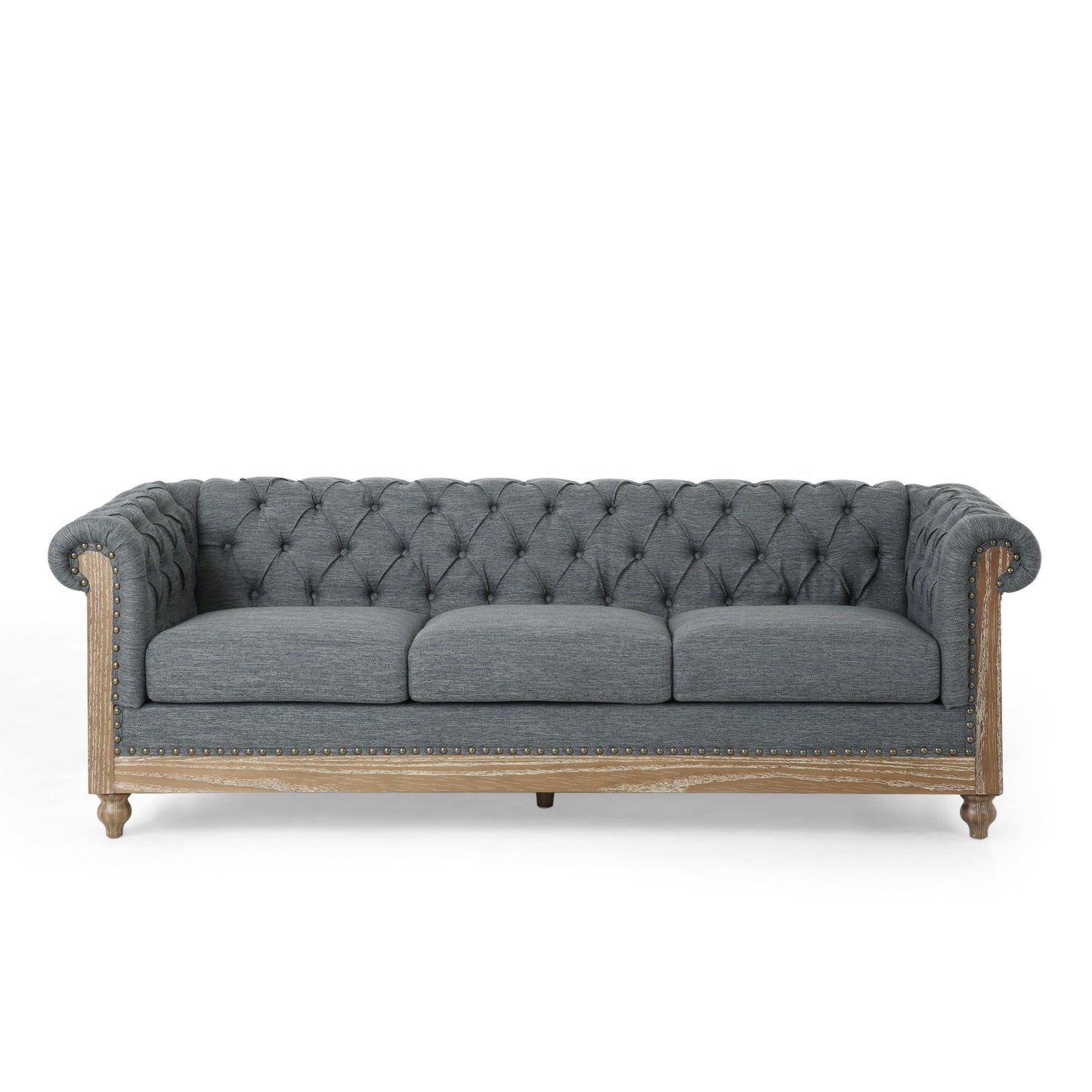 Canapé Chesterfield Saragus avec garniture cloutée par Christopher Knight Home - 85,50 L x 33,25 l x 28,50 H