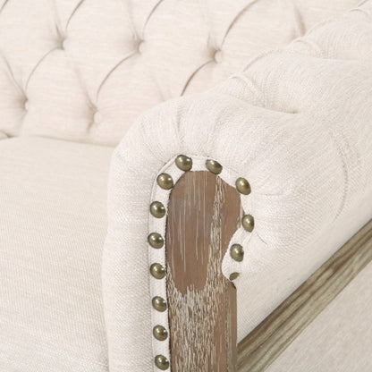 Canapé Chesterfield Saragus avec garniture cloutée par Christopher Knight Home - 85,50 L x 33,25 l x 28,50 H