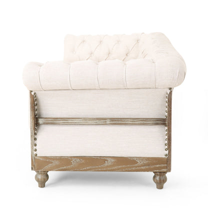 Canapé Chesterfield Saragus avec garniture cloutée par Christopher Knight Home - 85,50 L x 33,25 l x 28,50 H