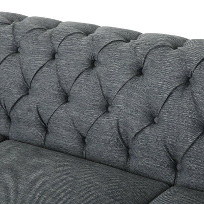 Canapé Chesterfield Saragus avec garniture cloutée par Christopher Knight Home - 85,50 L x 33,25 l x 28,50 H