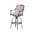 Ensemble de bar Saratoga 5 pièces en aluminium avec coussins, table de bar ronde de 42 pouces