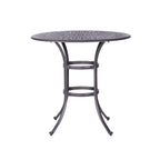 Ensemble de bar Saratoga 5 pièces en aluminium avec coussins, table de bar ronde de 42 pouces