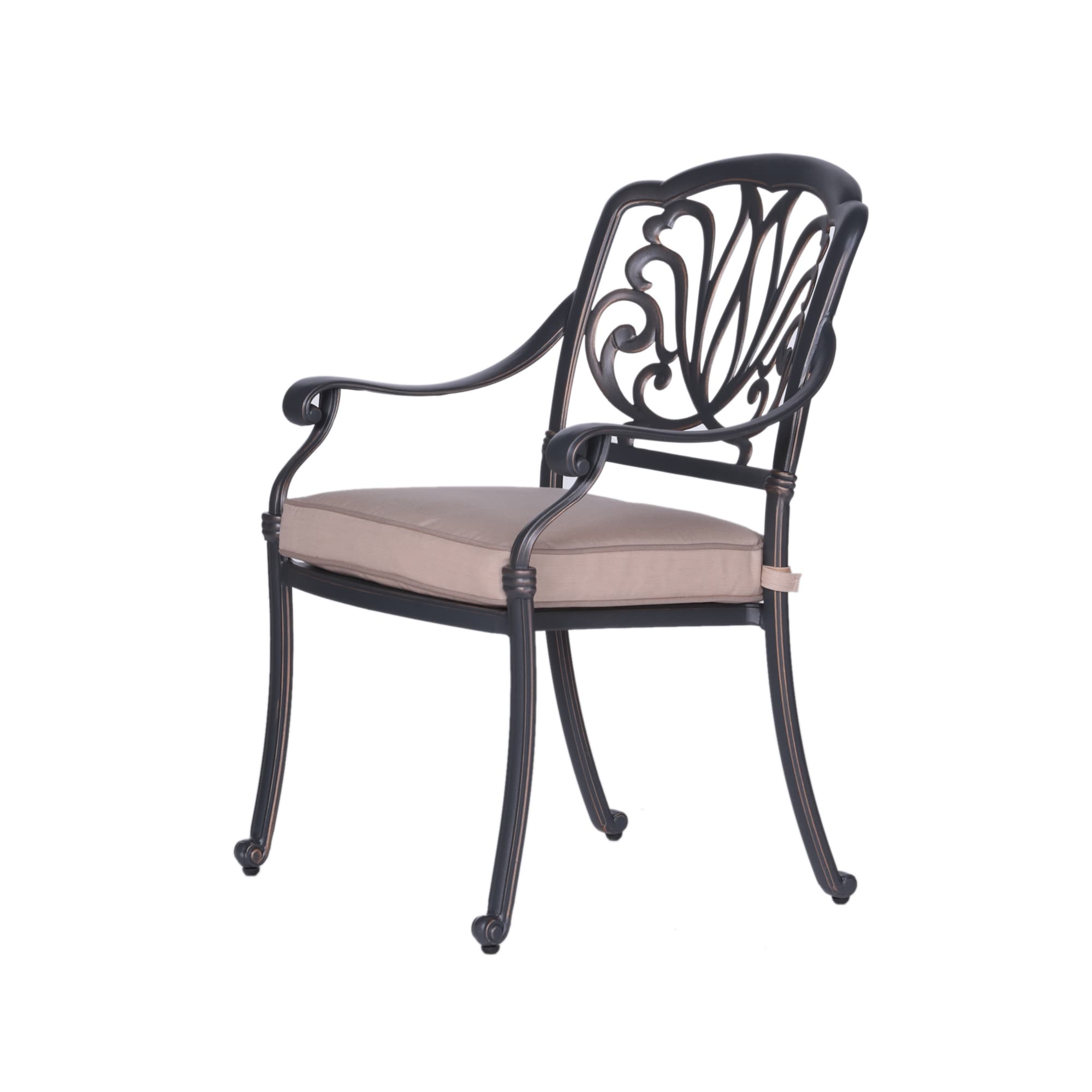 Ensemble de salle à manger rond en aluminium Saratoga 5 pièces avec coussins Sunbrella - Meilleur mobilier d'extérieur