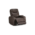 Fauteuil inclinable électrique Scon, 94 cm, éclairage LED, similicuir marron