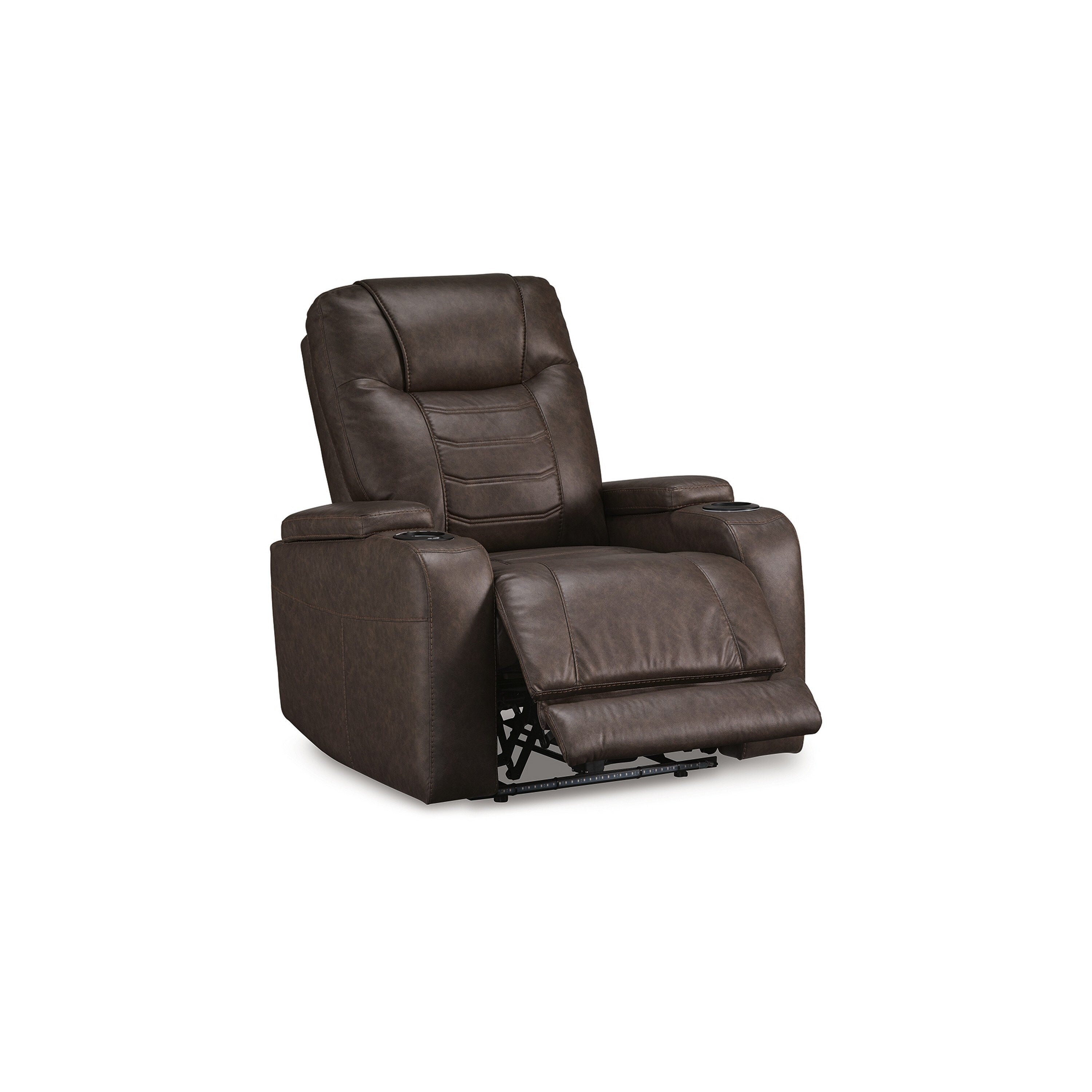 Fauteuil inclinable électrique Scon, 94 cm, éclairage LED, similicuir marron
