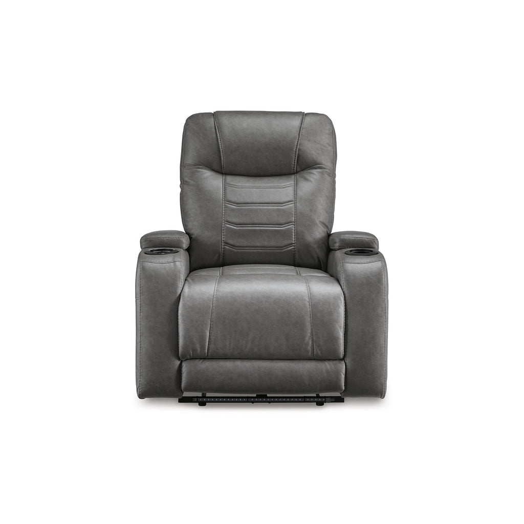 Fauteuil inclinable électrique Scon, 94 cm, éclairage LED, similicuir gris
