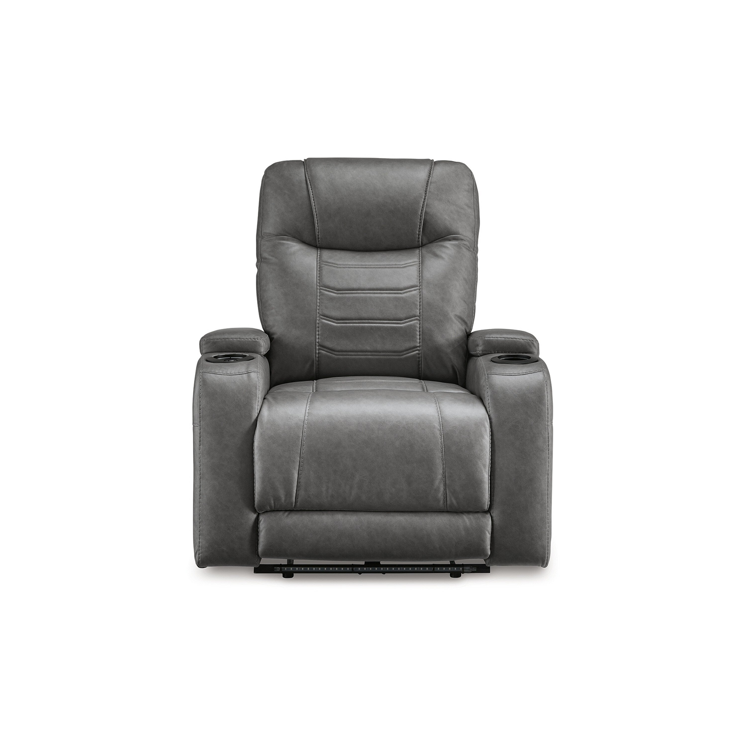 Fauteuil inclinable électrique Scon, 94 cm, éclairage LED, similicuir gris