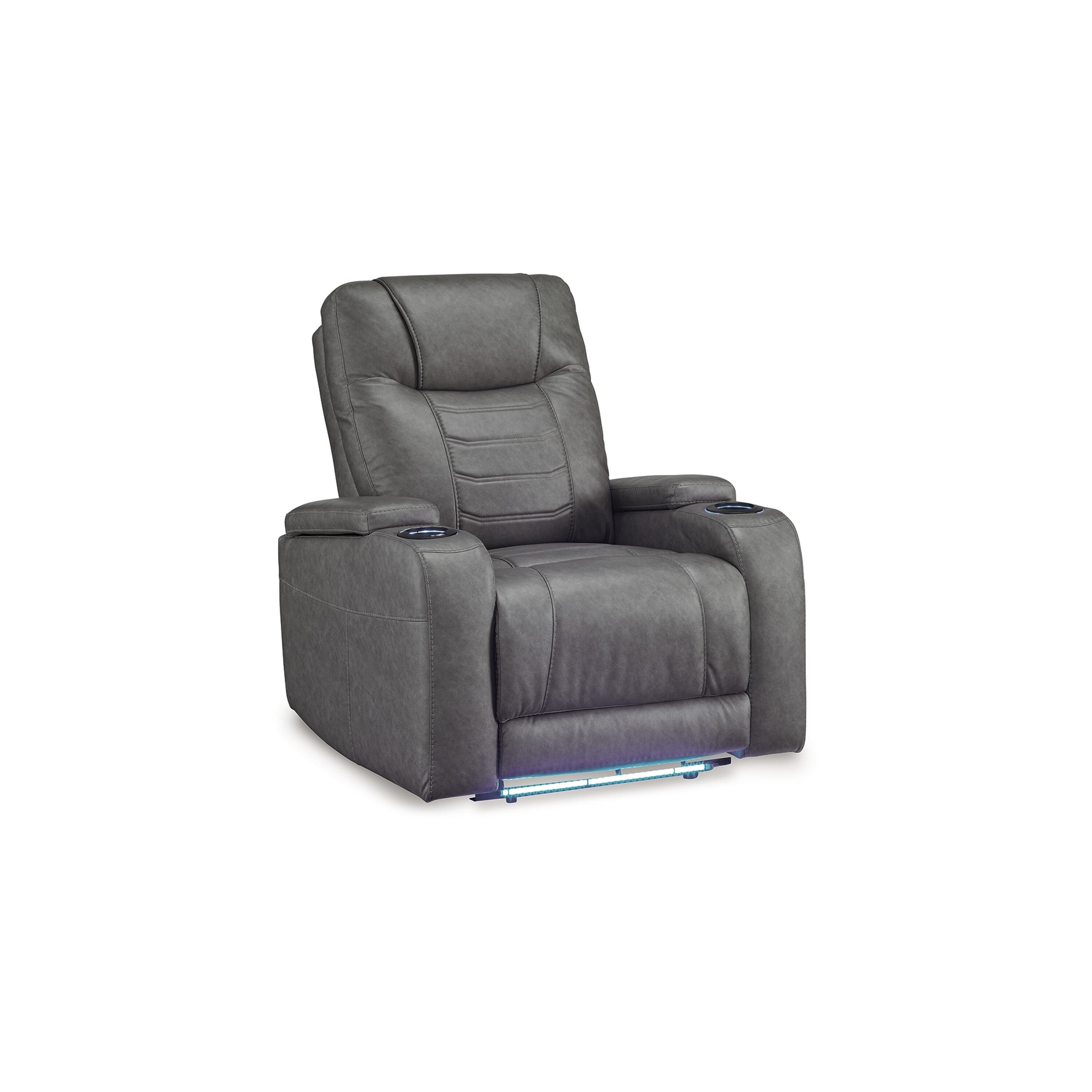 Fauteuil inclinable électrique Scon, 94 cm, éclairage LED, similicuir gris