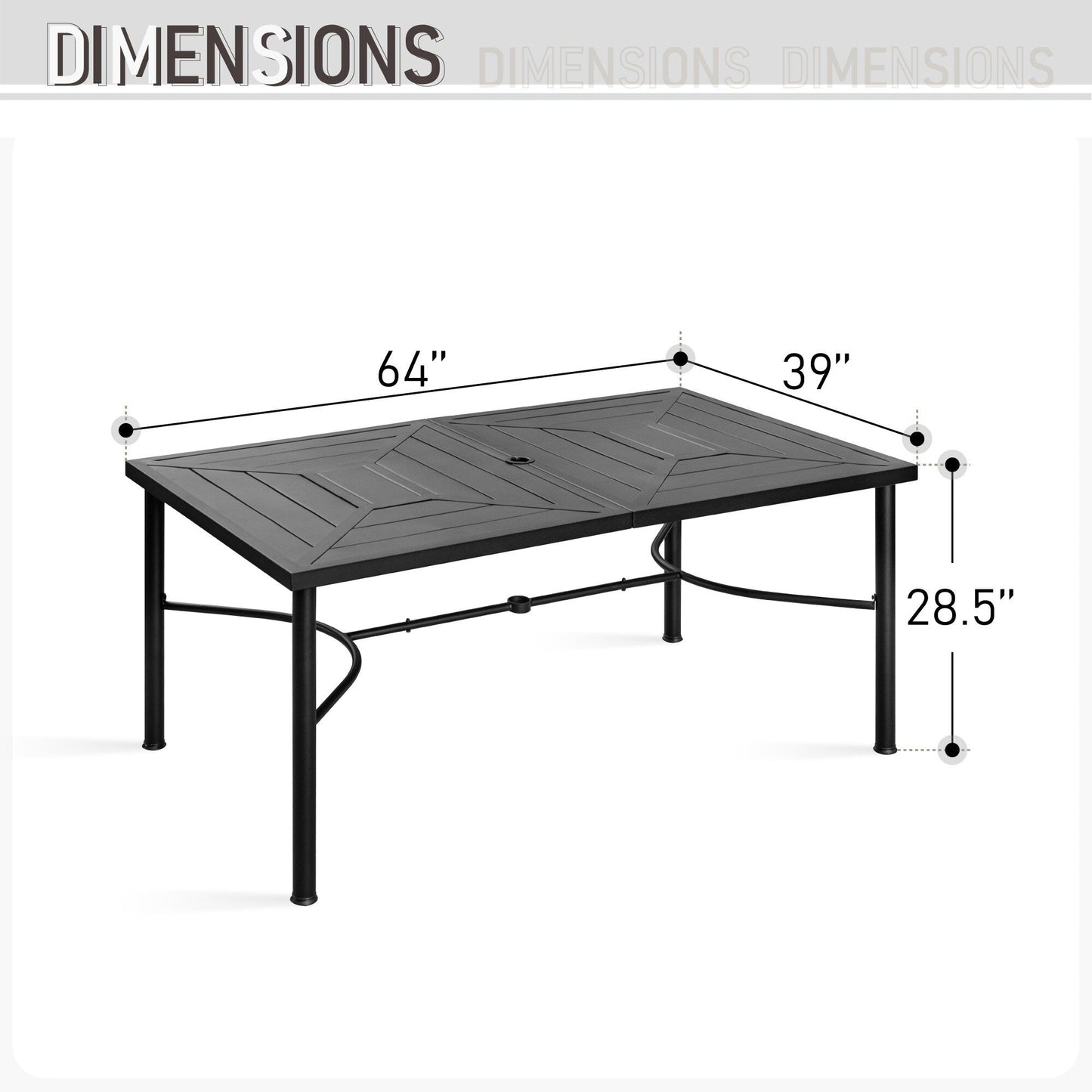 Ensemble de salle à manger d'extérieur MAISON ARTS, 6/8 chaises empilables en métal et 1 table rectangulaire extensible
