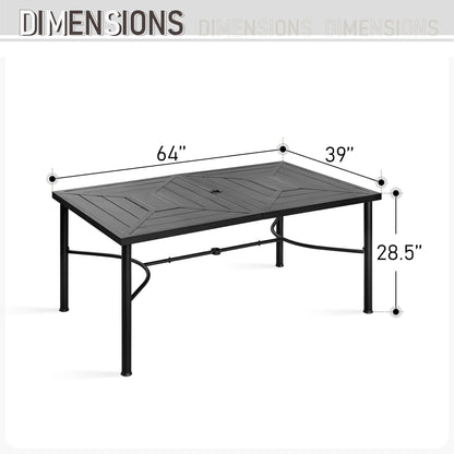 Ensemble de salle à manger d'extérieur MAISON ARTS, 6/8 chaises empilables en métal et 1 table rectangulaire extensible